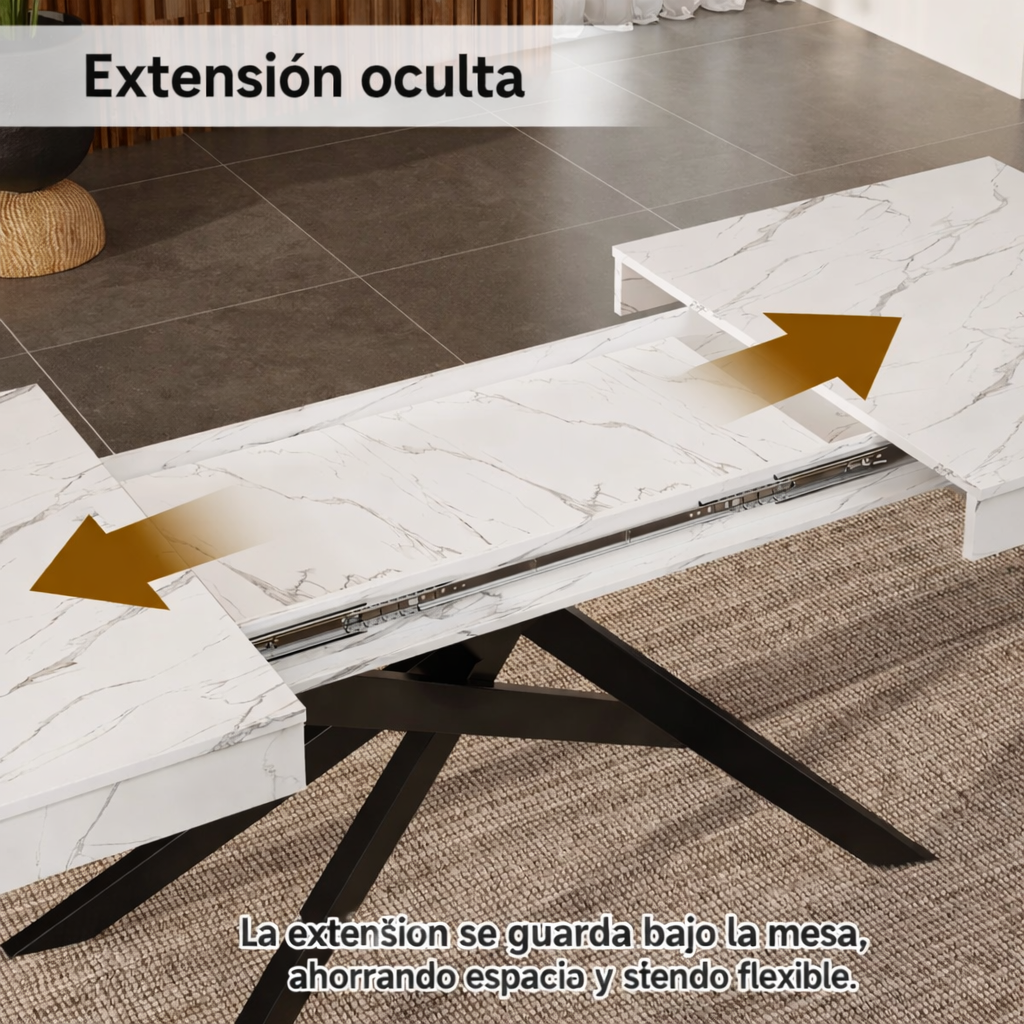 Mesa de Comedor Extensible 140–180 cm para 6–8 Personas