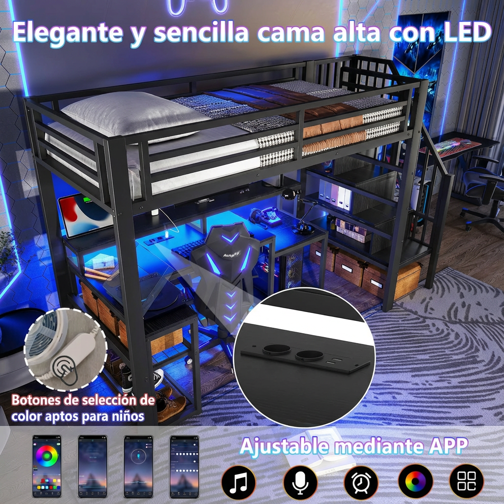 cama alta diseño moderno