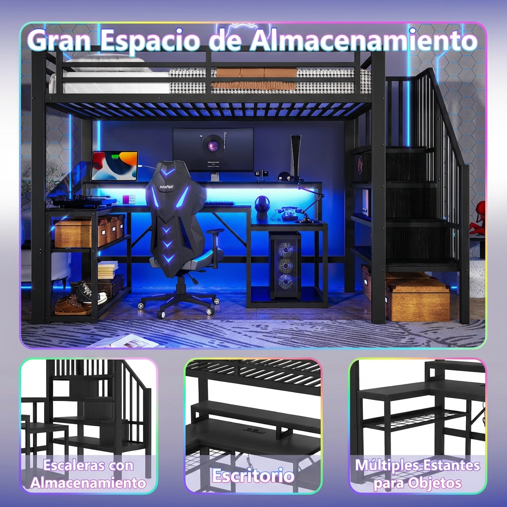 cama alta diseño moderno